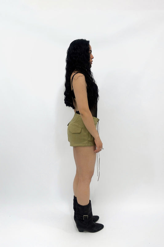 Short Gamuza con Cordones – Khaki