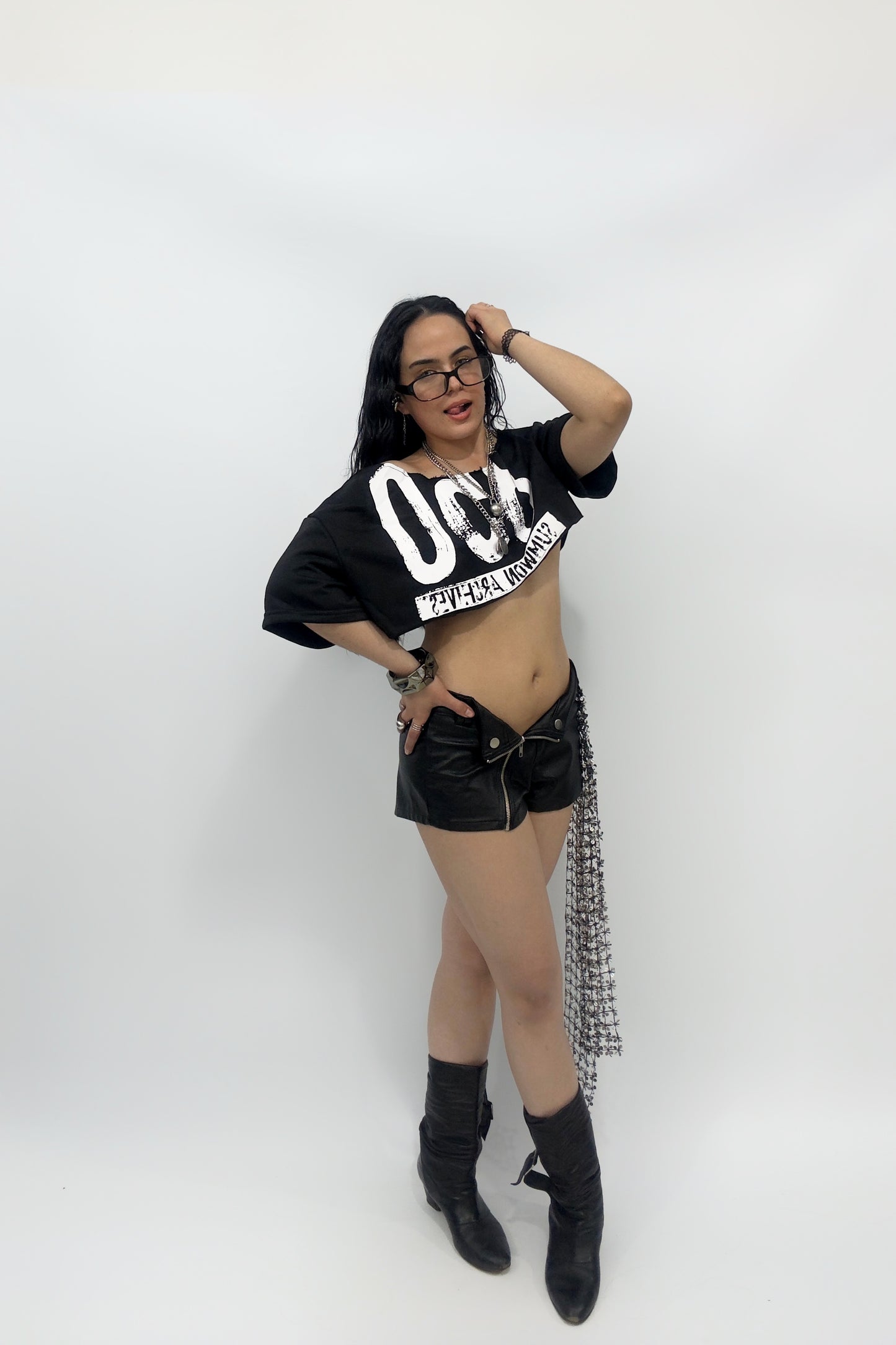 Remera Crop 096 Oversize – Estilo Punk